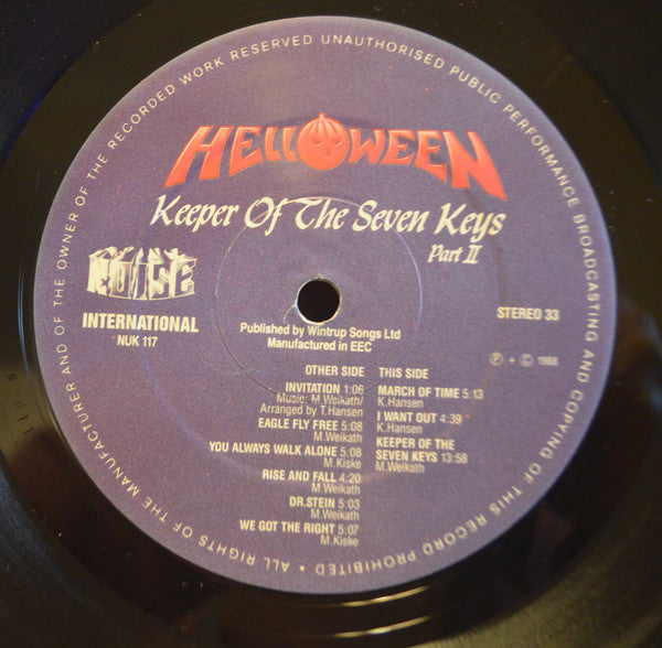 Helloween : Keeper Of The Seven Keys (Part II) (LP, Album, Gat)