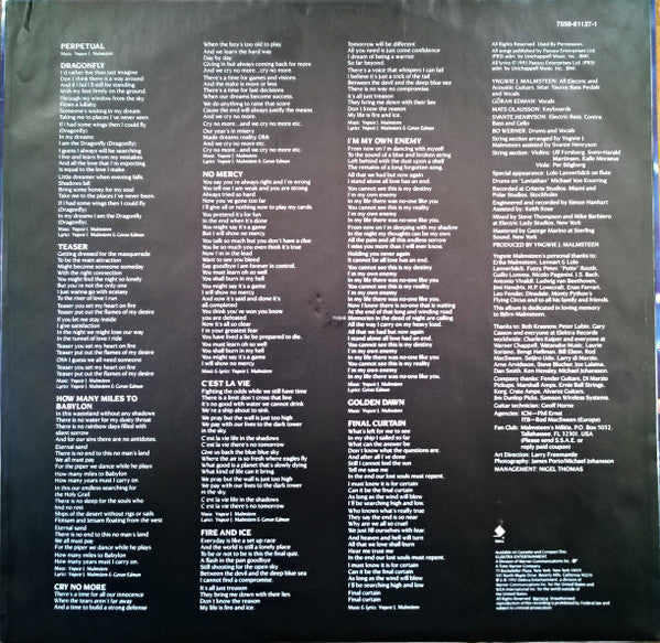 Yngwie Malmsteen : Fire & Ice (LP, Album)