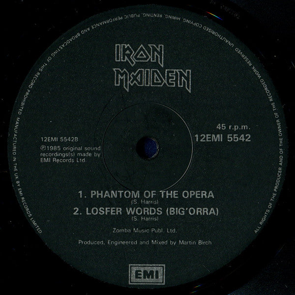 Iron Maiden : Run To The Hills (Live) (12", Single)