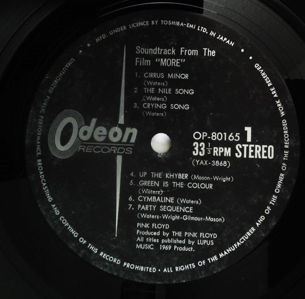 Pink Floyd : Soundtrack From The Film "More" (LP, Album, RP)