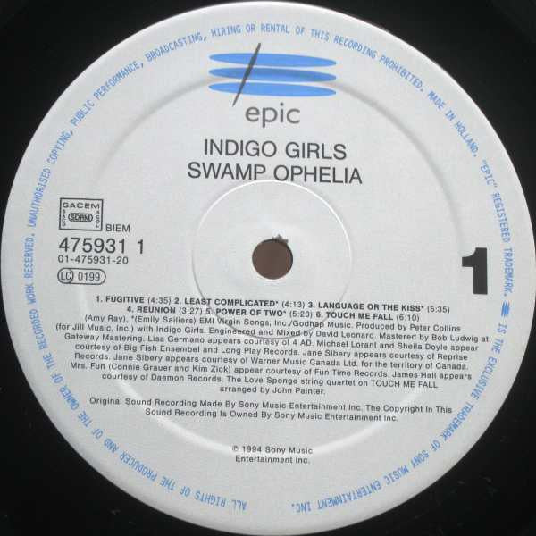 Indigo Girls : Swamp Ophelia (LP, Album)