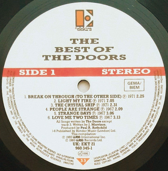 The Doors : The Best Of The Doors (2xLP, Comp, RM, Red)