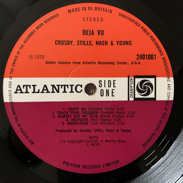 Crosby, Stills, Nash & Young / Dallas Taylor & Greg Reeves : Déjà Vu (LP, Album, Fau)