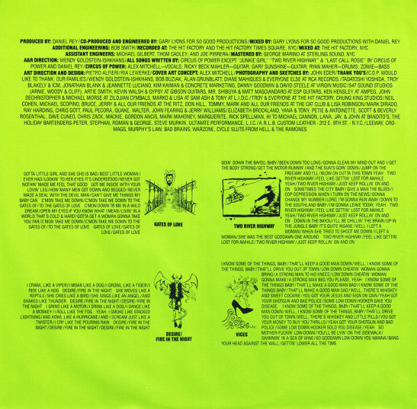 Circus Of Power : Vices (LP, Album)