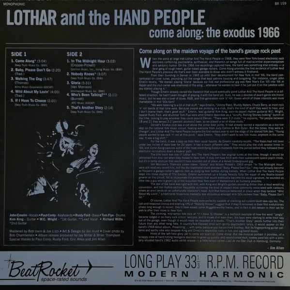 Lothar And The Hand People : Come Along: The Exodus 1966 (LP, Album, Whi)