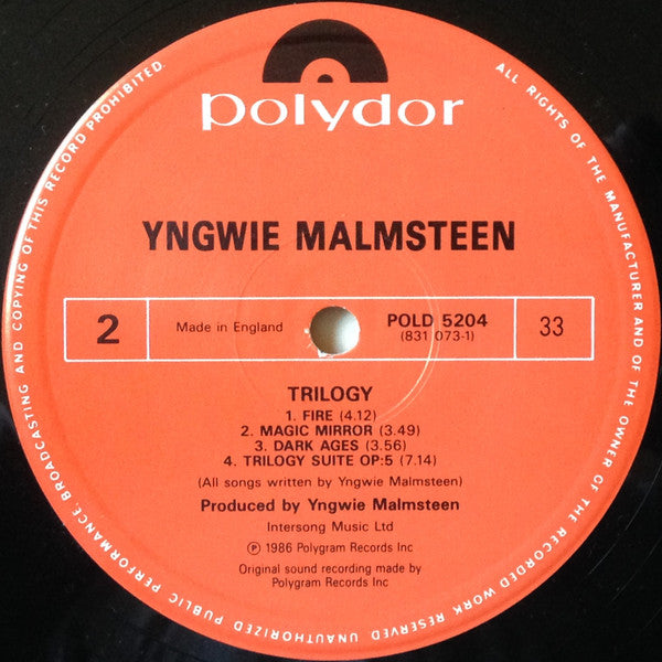 Yngwie Malmsteen : Trilogy (LP, Album)