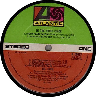 Dr. John : In The Right Place (LP, Album, Tri)