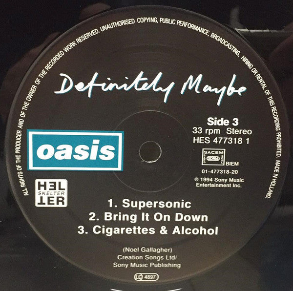 Oasis (2) : Definitely Maybe (2xLP, Album, Gat)