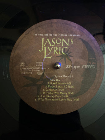 Various : Jason's Lyric - The Original Motion Picture Soundtrack (2xLP, Album, Comp)