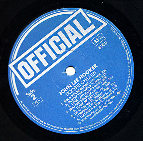 John Lee Hooker : Boogie Chillen (LP, Comp, Mono)