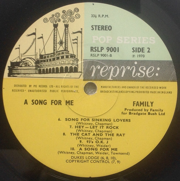 Family (6) : A Song For Me (LP, Album)