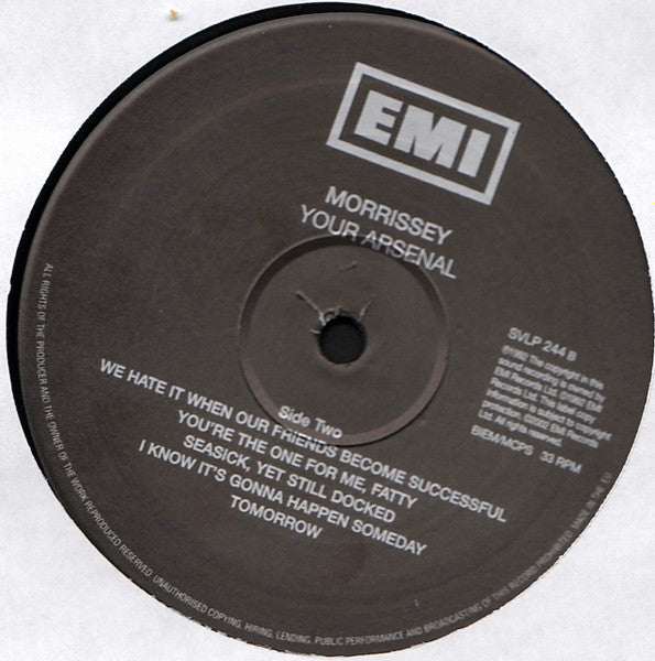 Morrissey : Your Arsenal (LP, Album, Ltd, RE)