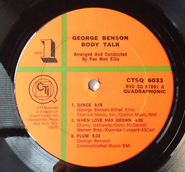 George Benson : Body Talk (LP, Album, Quad, Pit)