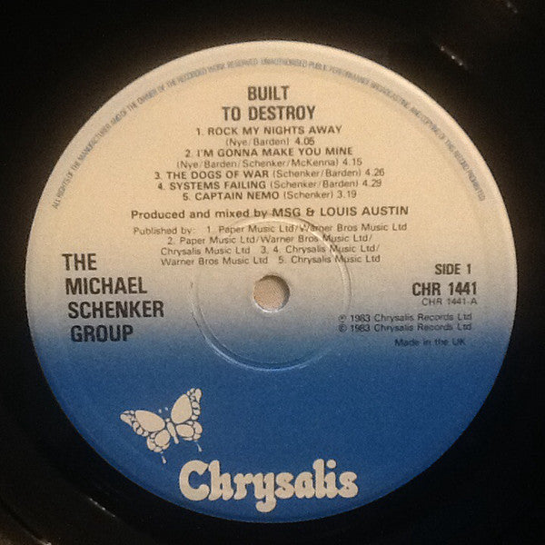 The Michael Schenker Group : Built To Destroy (LP, Album)