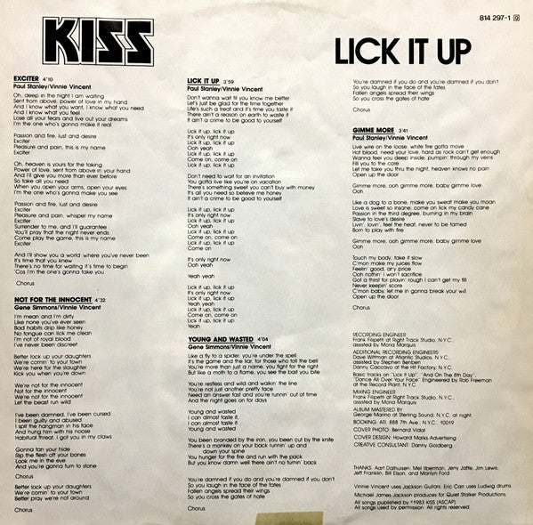 Kiss : Lick It Up (LP, Album)