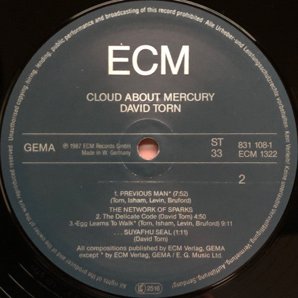 David Torn : Cloud About Mercury (LP, Album)