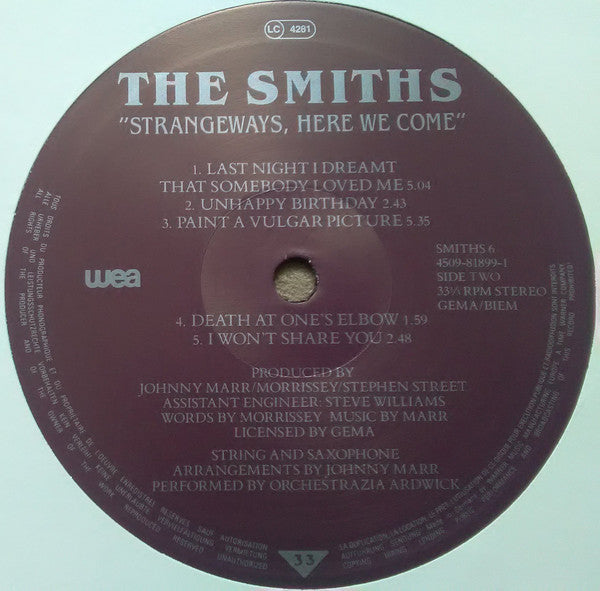The Smiths : Strangeways, Here We Come (10", Album, Ltd, Num, RE)