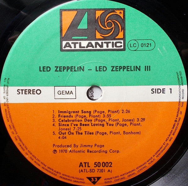 Led Zeppelin : Led Zeppelin III (LP, Album, RE, Gat)