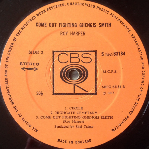 Roy Harper : Come Out Fighting Ghengis Smith (LP, Album)