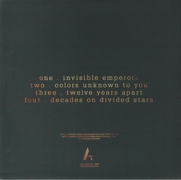 bvdub : Decades On Divided Stars (2xLP, Album)