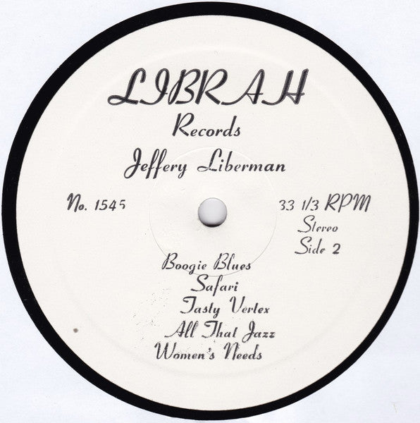 Jeffery Liberman : Jeffery Liberman (LP, Album, RE, Unofficial)