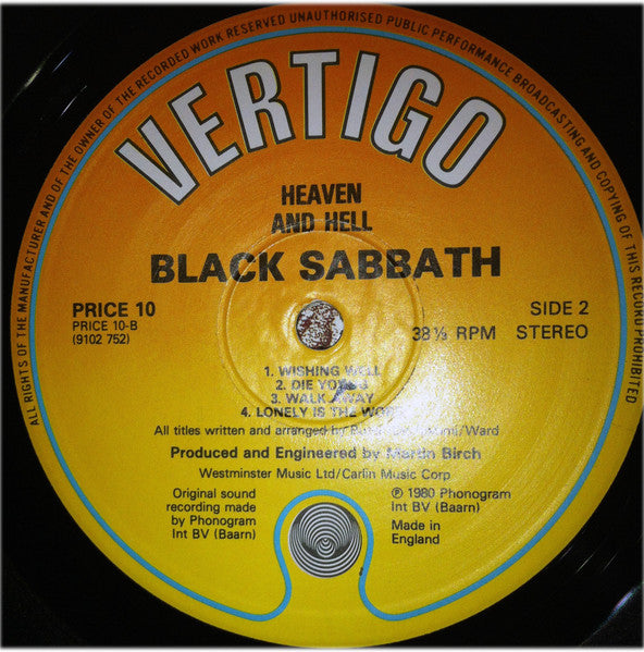 Black Sabbath : Heaven And Hell (LP, Album, RE)