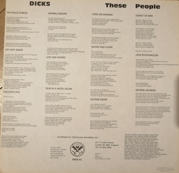Dicks : These People (LP, Album)