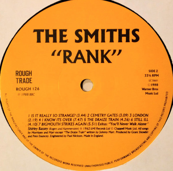 The Smiths : Rank (LP, Album, RP, MPO)