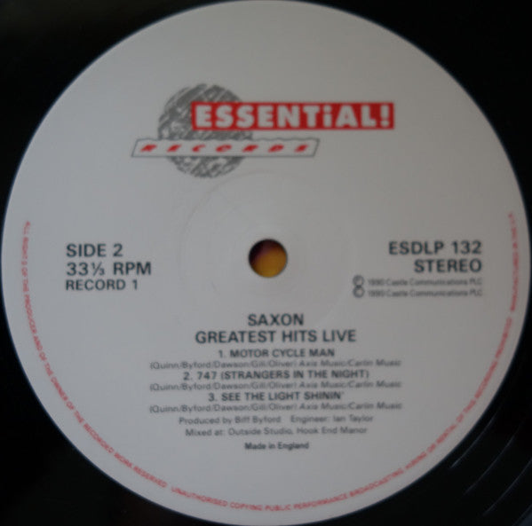 Saxon : Greatest Hits Live! (2xLP, Album, Gat)