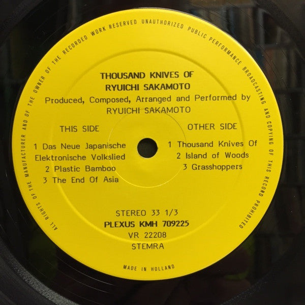 Ryuichi Sakamoto : Thousand Knives Of (LP, Album)