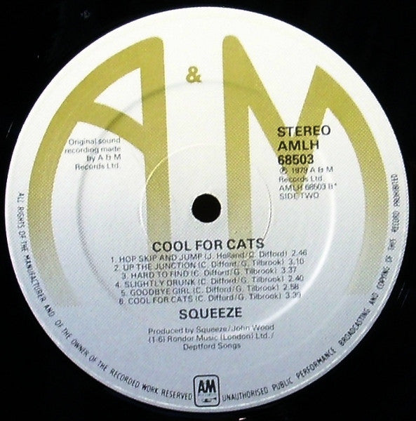 Squeeze (2) : Cool For Cats (LP, Album, Gre)
