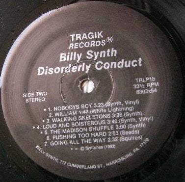 Billy Synth And The Turn Ups : Disorderly Conduct (LP, Album)