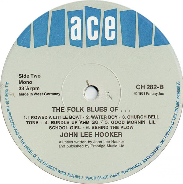 John Lee Hooker : The Folk Blues Of John Lee Hooker (LP, Album, Mono, RE)