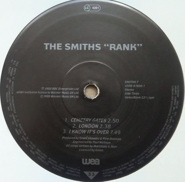 The Smiths : Rank (2x10", Album, Ltd, Num, RE)