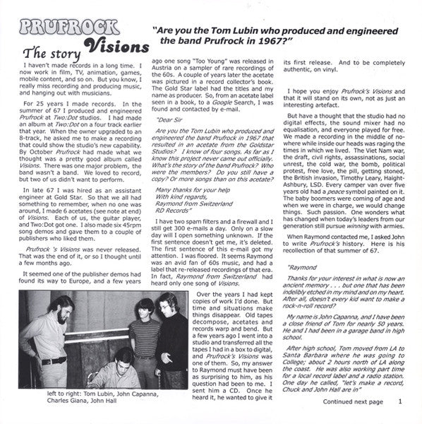 Prufrock : Visions (LP, Album)