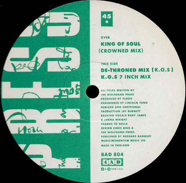 The Wolfgang Press : King Of Soul (12", Single)