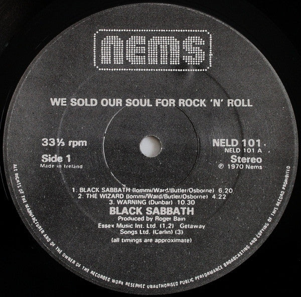 Black Sabbath : We Sold Our Soul For Rock 'N' Roll (2xLP, Comp, RE, Gat)