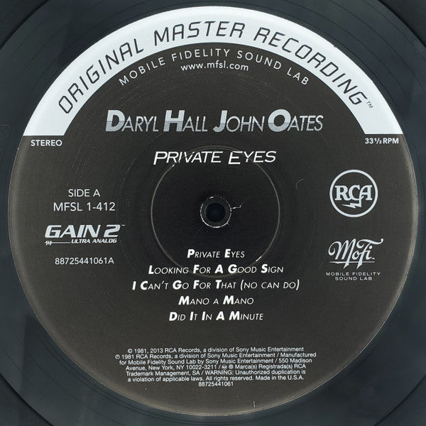 Daryl Hall, John Oates* : Private Eyes (LP, Album, Ltd, Num, RE, RM, 180)