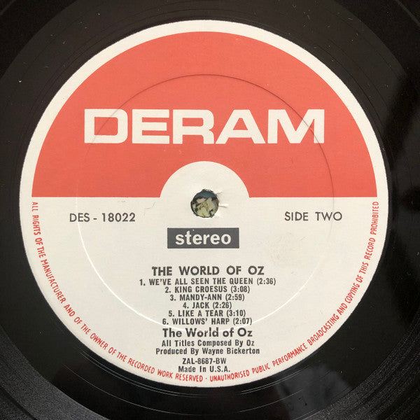 The World Of Oz : The World Of Oz (LP, Album)