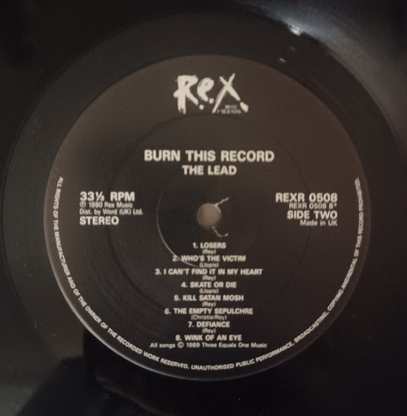 The Lead : Burn This Record (LP)