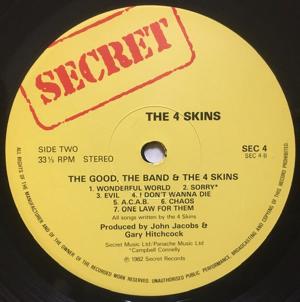 The 4 Skins* : The Good, The Bad & The 4 Skins (LP, Album, M/Print)