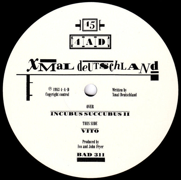 X Mal Deutschland : Incubus Succubus II (12", Single)