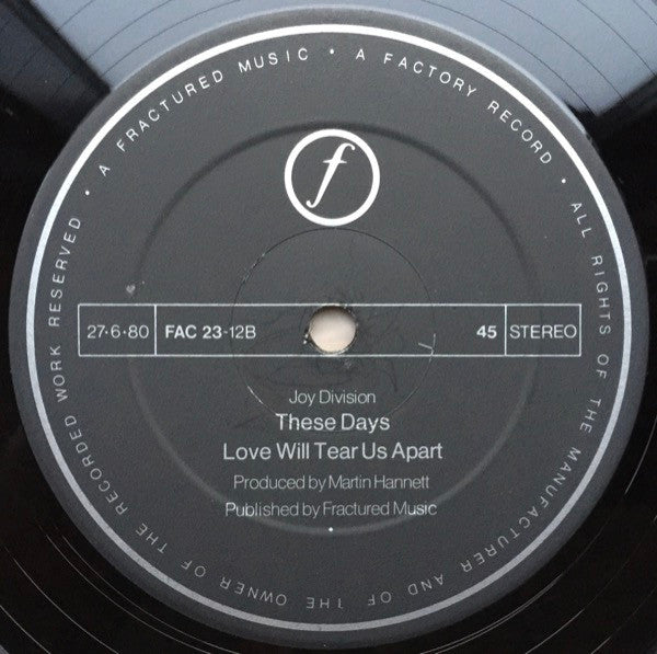 Joy Division : Love Will Tear Us Apart (12", Single, RP, A3/)