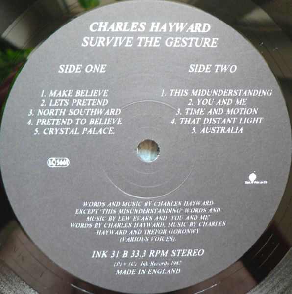 Charles Hayward : Survive The Gesture (LP, Album)
