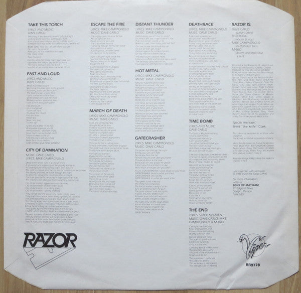 Razor (2) : Executioner's Song (LP, Album)