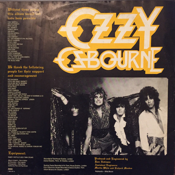 Ozzy Osbourne : The Ultimate Sin (LP, Album)