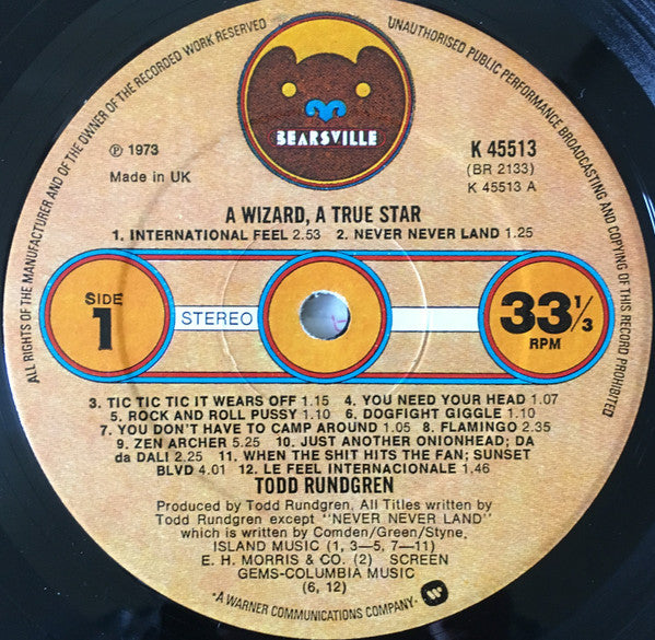 Todd Rundgren : A Wizard, A True Star (LP, Album, Gat)