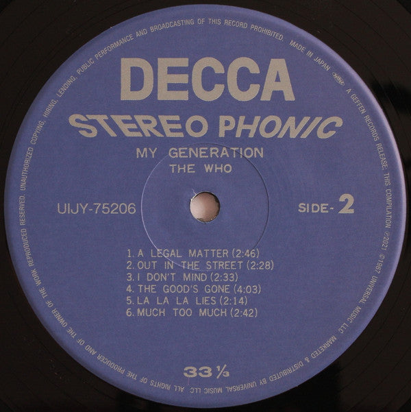 The Who : My Generation / マイ・ジェネレイション (LP, Album, Ltd, RE)
