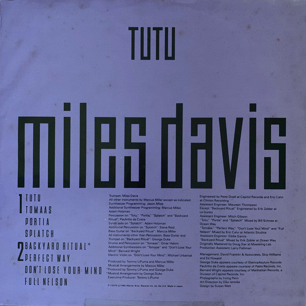 Miles Davis : Tutu (LP, Album)