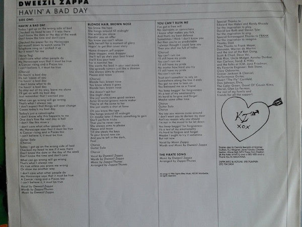 Dweezil Zappa : Havin' A Bad Day (LP, Album, All)